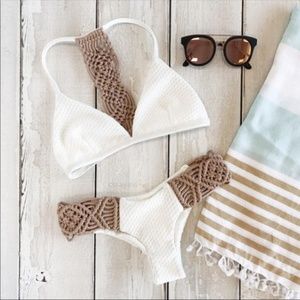 Crochet White Brazilian Bikini Set